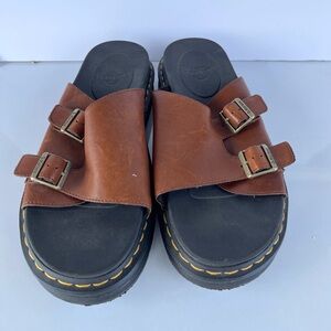 Dr. Martens Brown Leather Sandals with Buckle